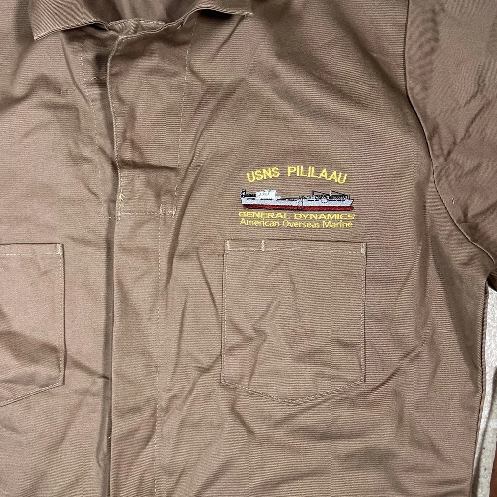 Vintage US Marine Miltary Khaki Overalls‎ Usns Pililaau Size 46R